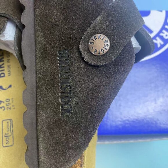 Birkenstock Boston Soft Footbed Sandals: Adjustable Suede Comfort (Narrow Fit) - Picture 4 of 5